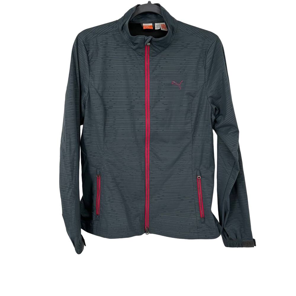 Puma Sportlifestyle Wind Cell Jacket Women's Size M Gray Pink Zip Activewear‎